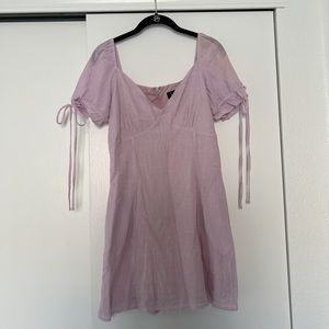Lulus Mini Dress with Sleeves in Lilac